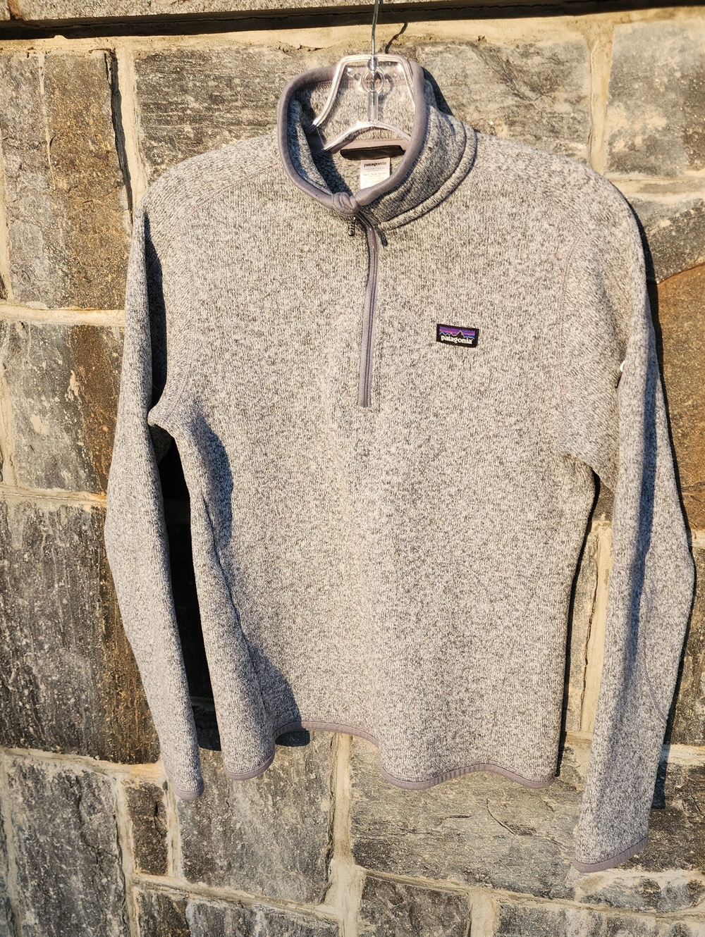 Patagonia Light Gray Heather Better Sweater Quarter-Zip Pullover Fleece sz S